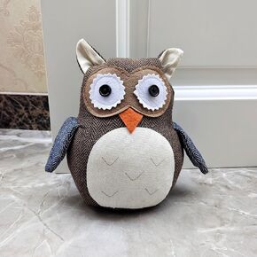 Interior Fabric Door Stopper Animal Door Stop Weighted Decorative Brown Owl