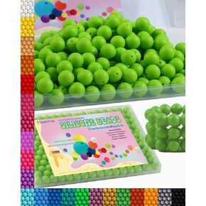 160Pcs 15mm Silicone Beads, Silicone Beads Bulk for Keychain Making Kit, Rubber Round Beads Silicone Focal Beads for Pens, Necklace, Jewelry, Art, DIY Crafts Making (White)