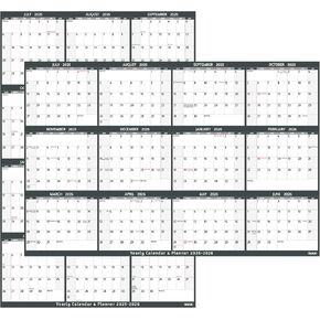 2025-2026 Dry Erase Calendar – Large Yearly Wall calendar, 38.2'' x 25.2'', 2-Side Reversible Calendar 2025-2026, Vertical/Horizontal, Jul 2025 – Jun 2026, Wall Calendar with Notes, Stickers – Grey