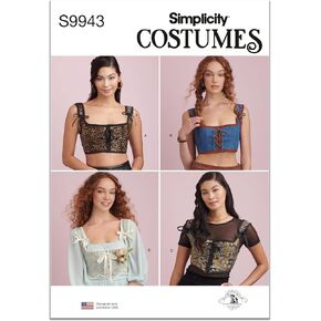 Simplicity Misses' Corset Costumes Sewing Pattern Packet, Design Code S9943, Sizes 8-10-12-14-16, Multicolor