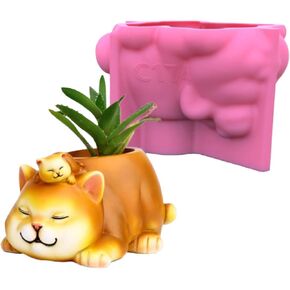لطيف الأم والطفل نضج وعاء زهرة القلم الحامل السيليكون القالب الخرسانة جص زارع الصبار مزهرية العفن Clay الراتنج الايبوكسي القالب