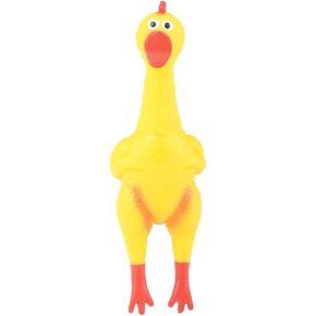 The Dreidel Company Rubber Screeching Chicken, Squeeze Chicken with Sound Toy, Practical Joke and Gag Toy, Party Favor Noisemaker, 1 Chicken (16 Inch (Assorted Colors))