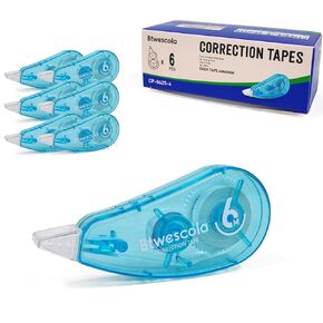 Correction Tape, Easy to Use Applicator for Instant Corrections, 19.7 Feet 6-Count Pack Correction Tape for School, Office, Crafting (6pcs/Set)