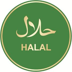 Halal Sticker for Food,1.5inch 300pcs Green Gold Stamping Halal Sticker for Food