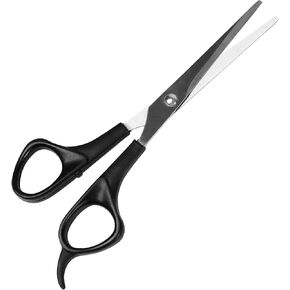 uxcell Professional Stainless Steel Hair Cutting Scissors - 6.7 Inch Haircut Thinning Scissors Handcrafted Barber Salon Shears for Family Cutting Men, Women, and Pets, 1 Pcs Black