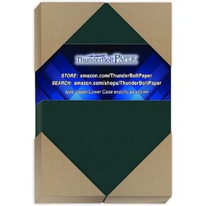 75 Dark Green Linen 80# Cover Paper Sheets - 5" X 7" (5X7 Inches) Photo|Card|Frame Size - 80 lb/pound Card Weight - Fine Linen Textured Finish - Deep Dye Quality Cardstock
