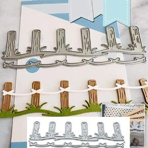 Lawn Fence Wooden Stakes Metal Die Cuts,Merry Christams Wood Fence Bridge Cutting Dies Cut Stencils DIY Scrapbooking Decorative Embossing Paper Scrapbooking Card Making