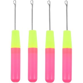 4pcs السنانير الكروشيه للشعر ، إبر الكروشيه أدوات خطاف المزلاج الدقيقة مع مقابض مريحة ، خطاف الكروشيه لوكول لوكس لتجديف كروشيه إبر الكروشيه (5.7 مم+3.8 ملم) in Kuwait