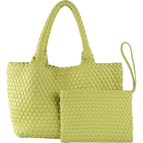 SporGenius Woven Tote Bag for Women Large Handwoven Totes with Handmde Purse