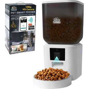 7L Automatic Dog Feeder, Cat Feeder with WiFi and HD Camera, Tuya Smart App Control - Pet Food Dispenser, Timed Dog Feeding Station, Voice Recorder, Duel Bowls | 7L, WiFi, Smart App, HD Camera, 2-Bowl