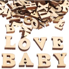 Tofficu 100 Pieces Wooden Letters, Mini Unfinished Wood Wood Alphabet Letters, Small Wooden Letters for Diy Craft, Educational Toy, Natural Wood Alphabe 0.59 inch for Scrapbooking, Home Decor in Kuwait
