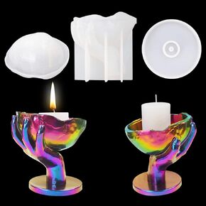 FineInno Hand Mold for Resin,Skull Tray Silicone Mold for Epoxy Casting DIY Jewelry Storage, Candle Holder Mold for Resin,Plaster,Cement Concrete