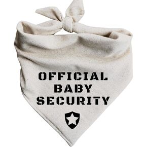 Official Baby Security Dog Bandana Pregnancy Announcement Creamy Oatmeal (Large)