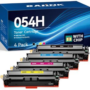 Compatible 054 Toner Cartridge Set Replacement for Canon 054 054H Toner Cartridge Compatible with Color ImageClass MF644Cdw LBP622Cdw MF642Cdw MF641Cdw MF641Cw Printer (1B 1C 1M 1Y, 4 Pack)
