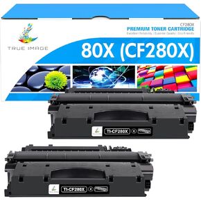 TRUE IMAGE Compatible Toner Cartridge Replacement for HP 80X CF280X 80A CF280A for HP Pro 400 M401A M401D M401N M401DNE MFP M425DN Printer High Yield (Black, 2 Pack)