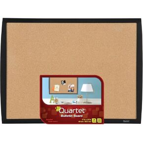 Quartet Cork Bulletin Board, 17"x23", Black Frame (33271-BK)