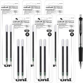 Uni-ball Signo Impact 207 Rt (Retractable) Refills, Black Ink, 1.0 Mm Bold Point, 6 Packs of Refills 65873