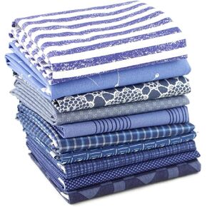 Dark Blue Fat Quarter Bundle (DK.BL.10FQ) by Mixed Designers for Southern Fabric