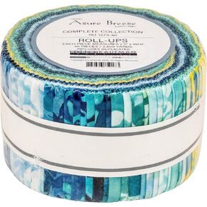 Lauren Wan Artisan Batiks Azure Breeze Roll Up 40 2.5-inch Strips Robert Kaufman RU-1273-40