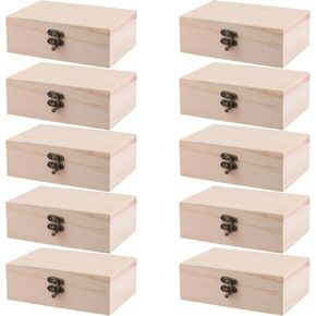 Funsuei 10 PCS 5.9 × 3.94 × 1.97 بوصة مربع مجوهرات خشبي غير مكتم