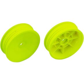 Team Associated 2 Wheel Drive Slim Front Wheels 2.2 12mm hex Yellow ASC91758 RC Tire