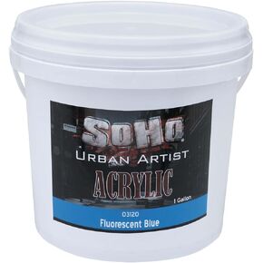 SoHo Urban Artist Heavy Body Acrylic Paint - 1 Gallon - Fluorescent Pink - Thick, Rich Color, Excellent Coverage, Professional Quality - Artists Acrylic Paint