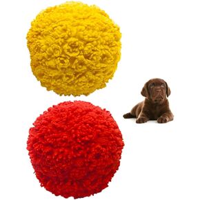 Set of 2 Squeaky Rubber Balls for Puppies - 3" - Sensory Dog Toys - Soft Natural Rubber (Latex) - Puppies Small Breeds - Free from Harmful Chemicals Handpainted