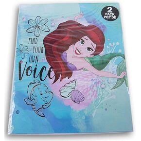 Princesses and Ariel Folders Bundle - Set of Two 3-Hole 2-Pocket Portfolio Folders