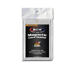 BCW 35 PT Magnetic Card Holder | 2-Piece Design with Gold Magnet for Standard Trading Cards | Durable Protective Card Case with Recessed Arrowhead Corners | Magnetic Card Holders for Trading Cards