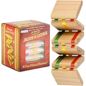 ArtCreativity Wooden Jacob’s Ladder Toy, Set of 2, Wood Retro Toys for Kids and Adults, Optical Illusion Fidget Toys, Magic Birthday Party Favors, Cool Stocking Stuffers and Goodie Bag Fillers