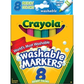 Crayola Ultra Clean Washable Markers, Assorted Bright Colors, 8 Count
