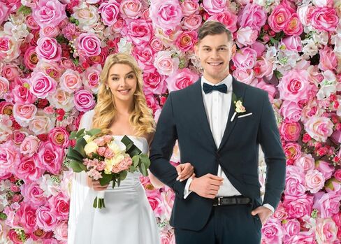 Pink Floral Backdrop Flower Wall Photography Background Valentine's Day Decorations for Bridal Shower Wedding Baby Shower Birthday Cake Table Supplies Banner (7X5FT(82x59inch)) in Saudi Arabia