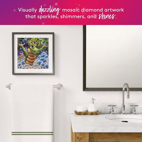 DIAMOND ART CLUB Rainbow Mushroom Diamond Painting Kit, Fun DIY Crafts for Adults, Round Diamond Art Canvas for Beginners, 9" x 10" (22.8cm x 25.9cm) in Saudi Arabia