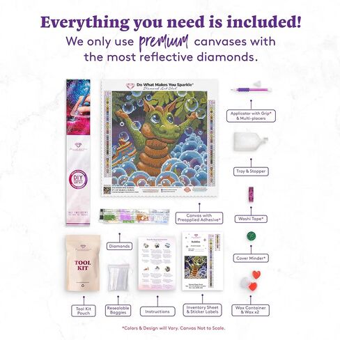 DIAMOND ART CLUB Rainbow Mushroom Diamond Painting Kit, Fun DIY Crafts for Adults, Round Diamond Art Canvas for Beginners, 9" x 10" (22.8cm x 25.9cm) in Saudi Arabia