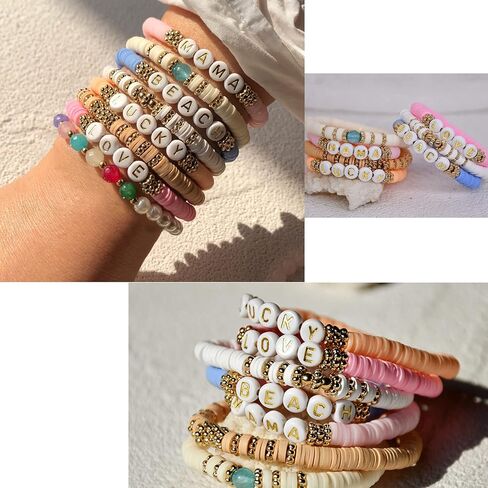 Dahi 2000pcs Beads Gold Letter Beads Acrylic Alphabet Beads A-Z Letters for Jewelry Making Beads (Round Round Gold White (2000pcs)) in Kuwait