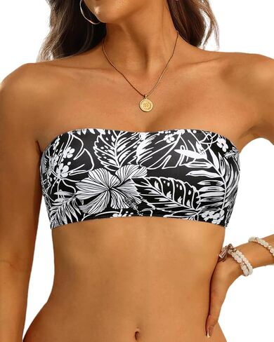 Aqua Eve Women Strapless Bikini Top Only Bandeau Swim Top Tube Top Swimsuit in Kuwait