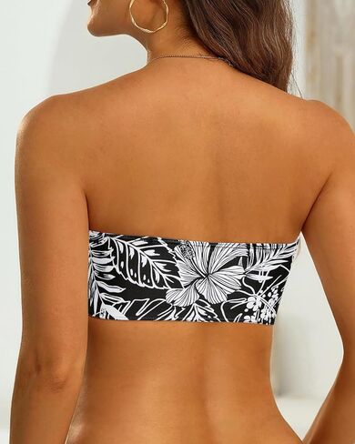 Aqua Eve Women Strapless Bikini Top Only Bandeau Swim Top Tube Top Swimsuit in Kuwait