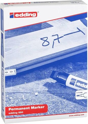 edding 850 permanent marker - green - 1 pen - chisel nib 5-15 mm - for bold markings -waterproof, quick-drying, smear-proof pens - for cardboard, plastic, glass, wood, metal and fabric in Kuwait