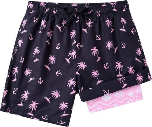 westwolf Men Swim Trunks 5.5 Inch Board Shorts 2 in 1 Swimwear with Compression Liner in Kuwait