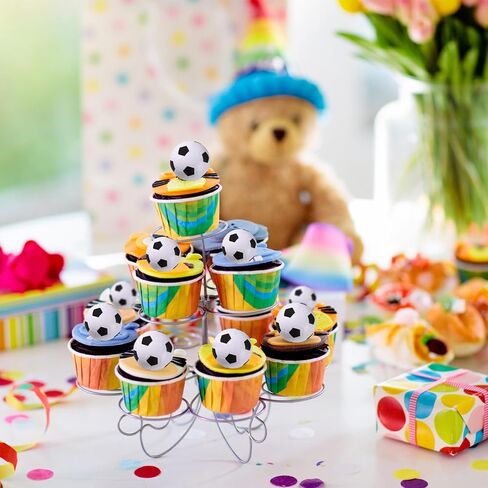 Xunyee 32 PCS Mini Foam Balls Sports Cupcake Topcake لكرة السلة كرة القدم الصغيرة الإجهاد كرة كرة القدم لكعكة البيسبول الكعكة الحفلات الرياضية لزخرفة إمدادات حفلة عيد الميلاد (كرة القدم) in Kuwait