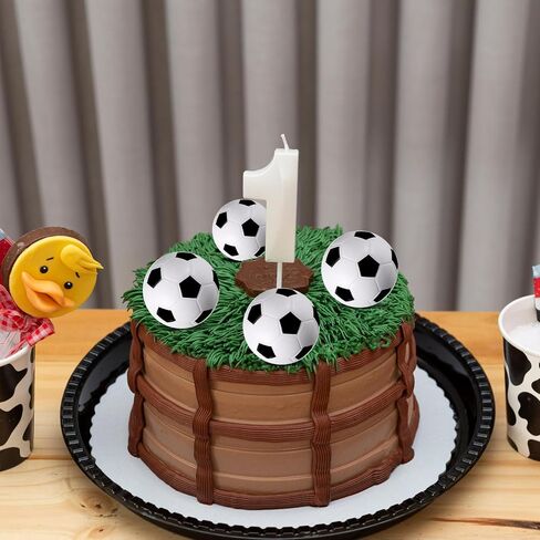 Xunyee 32 PCS Mini Foam Balls Sports Cupcake Topcake لكرة السلة كرة القدم الصغيرة الإجهاد كرة كرة القدم لكعكة البيسبول الكعكة الحفلات الرياضية لزخرفة إمدادات حفلة عيد الميلاد (كرة القدم) in Kuwait