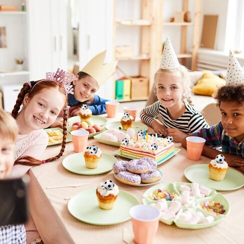 Xunyee 32 PCS Mini Foam Balls Sports Cupcake Topcake لكرة السلة كرة القدم الصغيرة الإجهاد كرة كرة القدم لكعكة البيسبول الكعكة الحفلات الرياضية لزخرفة إمدادات حفلة عيد الميلاد (كرة القدم) in Kuwait