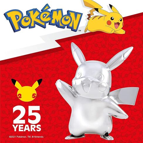 Pokémon 25th Celebration 3-inch Silver Pikachu #2 - Pokémon Figure - Pokémon Fan Must Have Toy - Officially Licensed 25th Anniversary Pokémon Product from Jazwares in Saudi Arabia