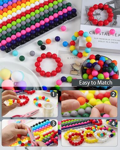 160Pcs 15mm Silicone Beads, Silicone Beads Bulk for Keychain Making Kit, Rubber Round Beads Silicone Focal Beads for Pens, Necklace, Jewelry, Art, DIY Crafts Making (White) in Saudi Arabia