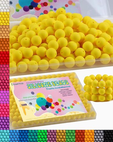 160Pcs 15mm Silicone Beads, Silicone Beads Bulk for Keychain Making Kit, Rubber Round Beads Silicone Focal Beads for Pens, Necklace, Jewelry, Art, DIY Crafts Making (White) in Saudi Arabia