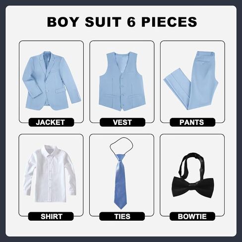 JPF Boy's Formal Suit Set Slim Fit Kids Tuxedo Suits for Wedding Teen Toddler Boy Dress Suit Outfit in Saudi Arabia