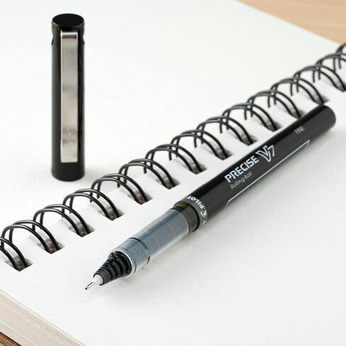 Pilot, Precise V7, Capped Liquid Ink Rolling Ball Pens, Fine Point 0.7 mm, Black, Pack of 12 in Kuwait