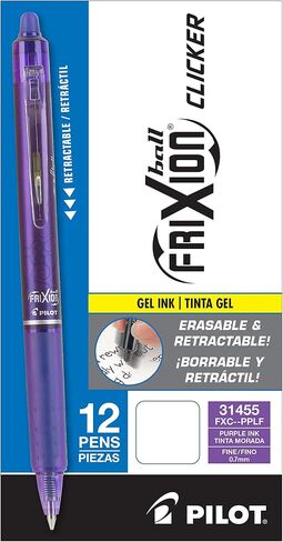 الطيار ، Frixion Clanker Arasable Ambens ، Fine Point 0.7 مم ، حزمة من 12 ، أسود in Saudi Arabia