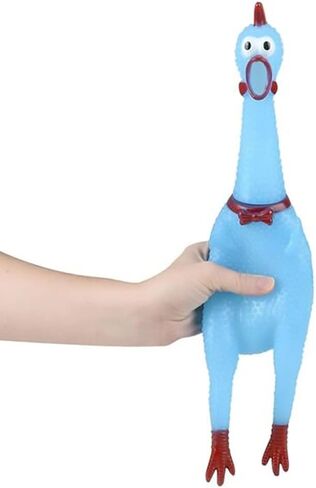 The Dreidel Company Rubber Screeching Chicken, Squeeze Chicken with Sound Toy, Practical Joke and Gag Toy, Party Favor Noisemaker, 1 Chicken (16 Inch (Assorted Colors)) in Kuwait