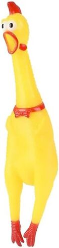 The Dreidel Company Rubber Screeching Chicken, Squeeze Chicken with Sound Toy, Practical Joke and Gag Toy, Party Favor Noisemaker, 1 Chicken (16 Inch (Assorted Colors)) in Kuwait